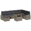 vidaXL Set Divano da Giardino 9 pz Grigio polyrattan
