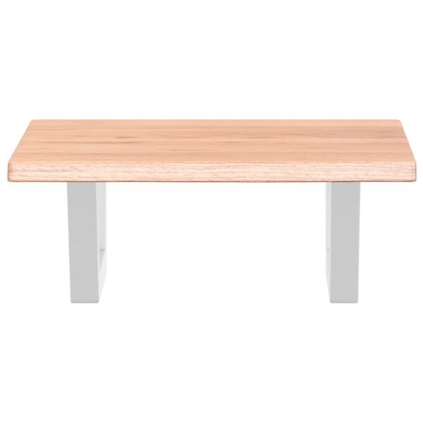 vidaXL Ripiano a Parete per Lavabo in Acciaio e Massello di Rovere