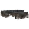 vidaXL Set Divano da Giardino 14 pz Grigio polyrattan