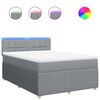vidaXL Giroletto a Molle con Materasso Grigio Chiaro 160x200cm Tessuto