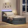 vidaXL Pouf Letto con Materasso e LED Grigio Scuro 80x200cm in Tessuto