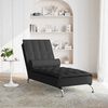 vidaXL Chaise Longue Massaggi con Capezzale Nero in Tessuto
