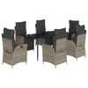 vidaXL Set da Pranzo da Giardino 7 pz con Cuscini in Polyrattan Grigio