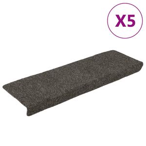 vidaXL Tappetini per scale autoadesivi 5 pz 65x21x4 cm Antracite Bordo rettangolare