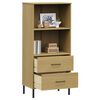 vidaXL Libreria 2 Cassetti Marrone 60x35x128,5 cm Legno Massello OSLO