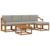 vidaXL Set di divani da esterno 6 pz Grigio Naturale e Chiaro