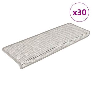 vidaXL Tappeti Autoadesivi Scale Aspetto Sisal 30 pz 65x21x4cm Argento