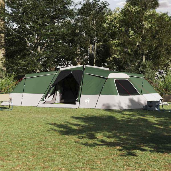 vidaXL Tenda Familiare con tetto Verde 833 x 585 x 216 cm taffetà