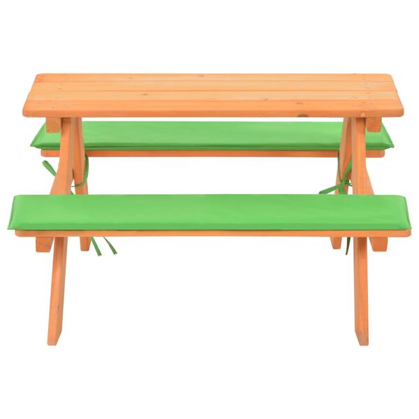 vidaXL Tavolo e Panche da Picnic 89x79x50 cm Legno Massello di Abete