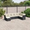 vidaXL Set Divani da Giardino con Cuscini 8 pz Nero in Polyrattan