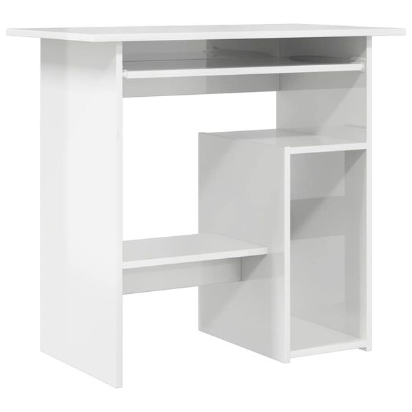 vidaXL Scrivania Bianco Lucido 80x45x74 cm in Legno Multistrato