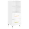 vidaXL Credenza Bianco Lucido 34,5x34x90 cm in Legno Multistrato