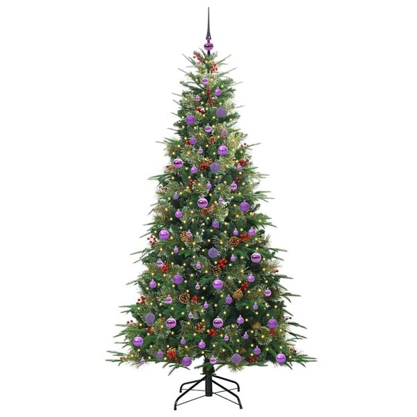 vidaXL Albero di Natale Artificiale con Rami Pieghevoli Verde 210 cm