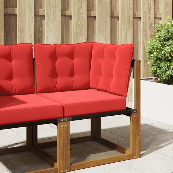 vidaXL Cuscino per divano da esterno 3 pcs Rosso Poliestere