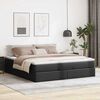 vidaXL Struttura Letto Pouf con Materasso Nero 160x200 cm Similpelle