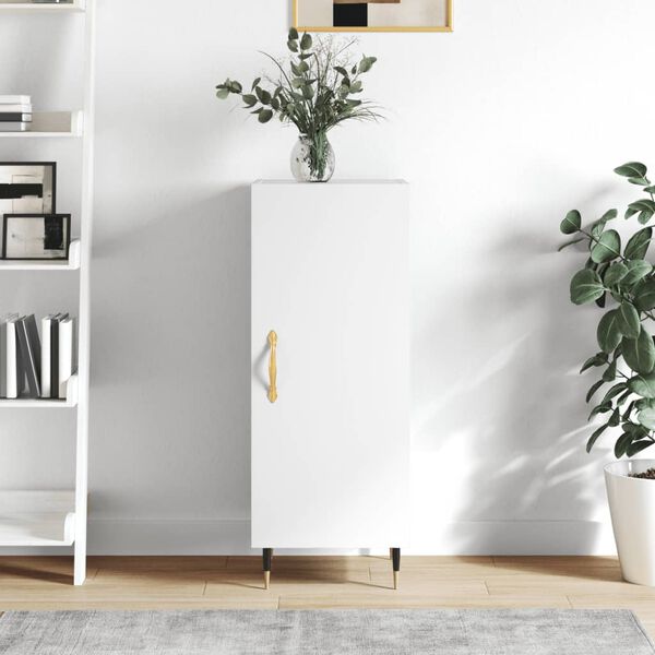 vidaXL Credenza Bianco Lucido 34,5x34x90 cm in Legno Multistrato
