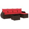 vidaXL Set Divani da Giardino 6 pz con Cuscini Marrone in Polyrattan