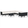 vidaXL Set Divani da Giardino 11 pz con Cuscini in Polyrattan Nero