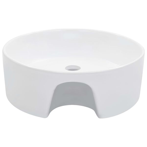 vidaXL Lavandino con Troppopieno 36x13 cm in Ceramica Bianco
