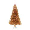 vidaXL Albero di Natale con 150 LED con supporto Oro 120 cm PET
