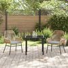 vidaXL Set da Pranzo per Giardino con cuscino 3 pcs Marrone polyrattan