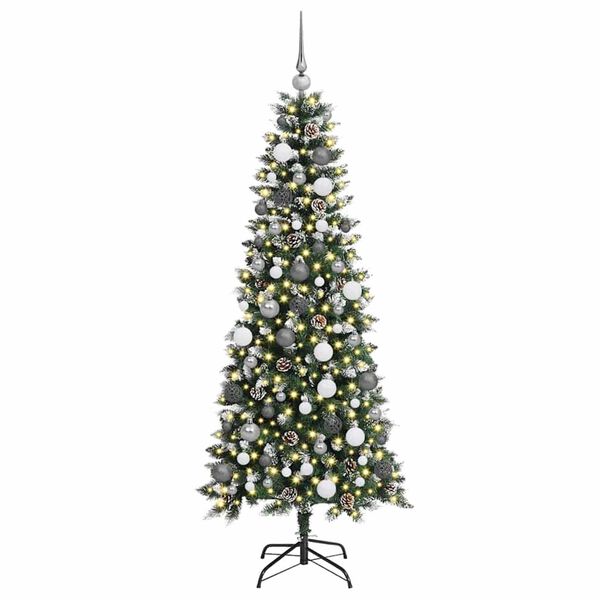 vidaXL Albero di Natale artificiale con 300 LED Verde 180 cm