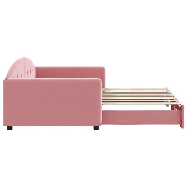 vidaXL Divano Letto con Letto Estraibile Rosa 100x200 cm in Velluto