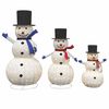 vidaXL Famiglia di Pupazzi di Neve di Natale 3 pz Bianco caldo Tessuto