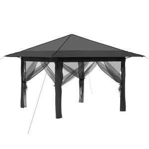 vidaXL Gazebo con 4 Pareti 3,3 x 3,3 m Grigio chiaro e Antracite