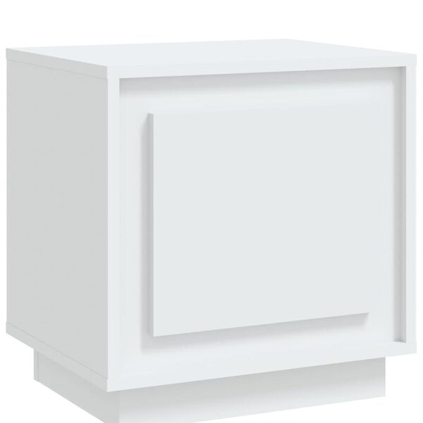 vidaXL Comodino Bianco 44x35x45 cm in Legno Multistrato
