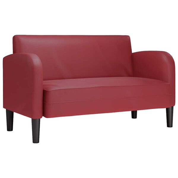 vidaXL Divano Divanetto Rosso Vino 110 cm in Similpelle