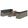 vidaXL Set Divano da Giardino con cuscino 11 pcs Grigio