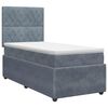 vidaXL Letto box spring con materasso Grigio Scuro Singolo Velluto