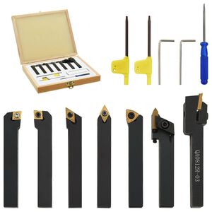 vidaXL Set di Utensili Indicizzabili per Tornitura 12 pz 8x8 mm 70 mm