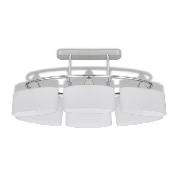vidaXL Lampada da Soffitto Paralume Ellissoidale Vetro 6 Lampadine E14