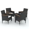 vidaXL Set da Pranzo da Giardino 5 pz con Cuscini Nero