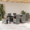 vidaXL Set da Pranzo per Giardino con cuscino 7 pcs Grigio polyrattan