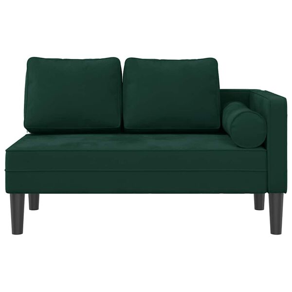 vidaXL Chaise Longue con Cuscini Verde Scuro in Velluto