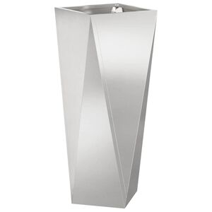 vidaXL Fioriera Argento 30 x 30 x 75 cm Acciaio inossidabile