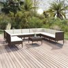 vidaXL Set Divani da Giardino 11 pz con Cuscini in Polyrattan Marrone