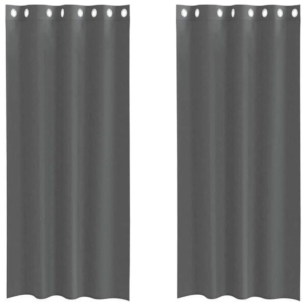 vidaXL Tende in Voile con Occhielli 2 pz Grigio Scuro 140x245 cm
