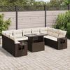 vidaXL Set Divani da Giardino 10pz con Cuscini in Polyrattan Marrone