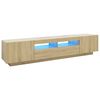 vidaXL Mobile Porta TV con Luci LED Rovere Sonoma 200x35x40 cm