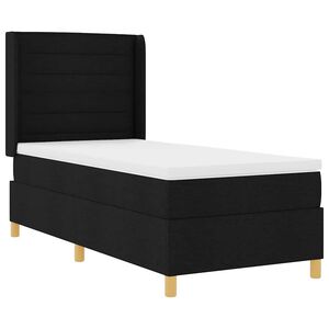 vidaXL Letto a molle con strisce LED Nero 90 x 190 cm Tessuto