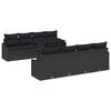 vidaXL Set Divano da Giardino 9 pz Nero polyrattan