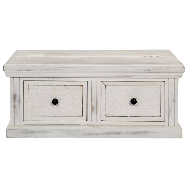 vidaXL Tavolino da Salotto Bianco 70x70x30 cm Legno Massello di Mango