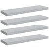 vidaXL Scaffali a Parete 4 pz Grigio Cemento 80x23,5x3,8 cm in MDF