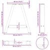 vidaXL Gambe per Tavolino da Caff&egrave; a Forma di A 2 pz 50x(42-43) cm Acciaio