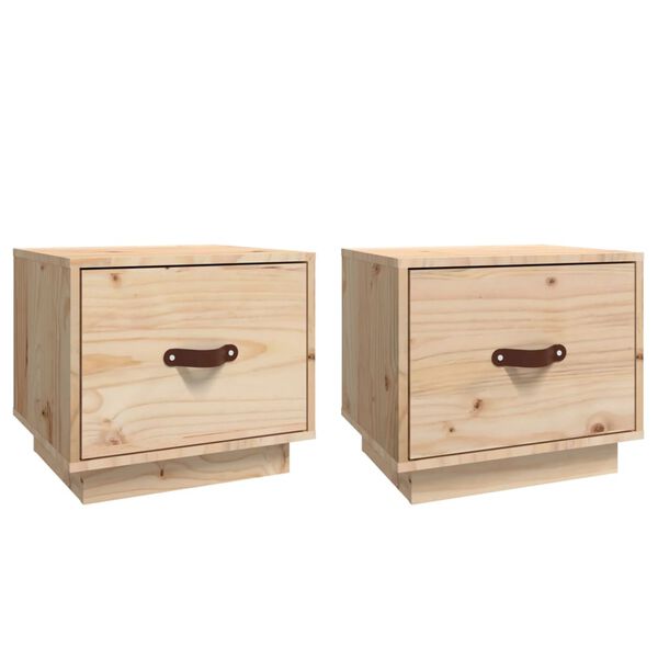 vidaXL Comodini 2 pz 40x34x35 cm in Legno Massello di Pino