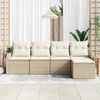 vidaXL Set Divano da Giardino Beige polyrattan